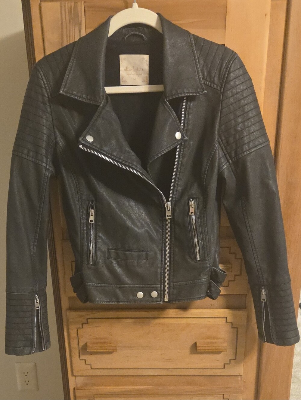 Altar'd State Black Faux Leather Moto Jacket